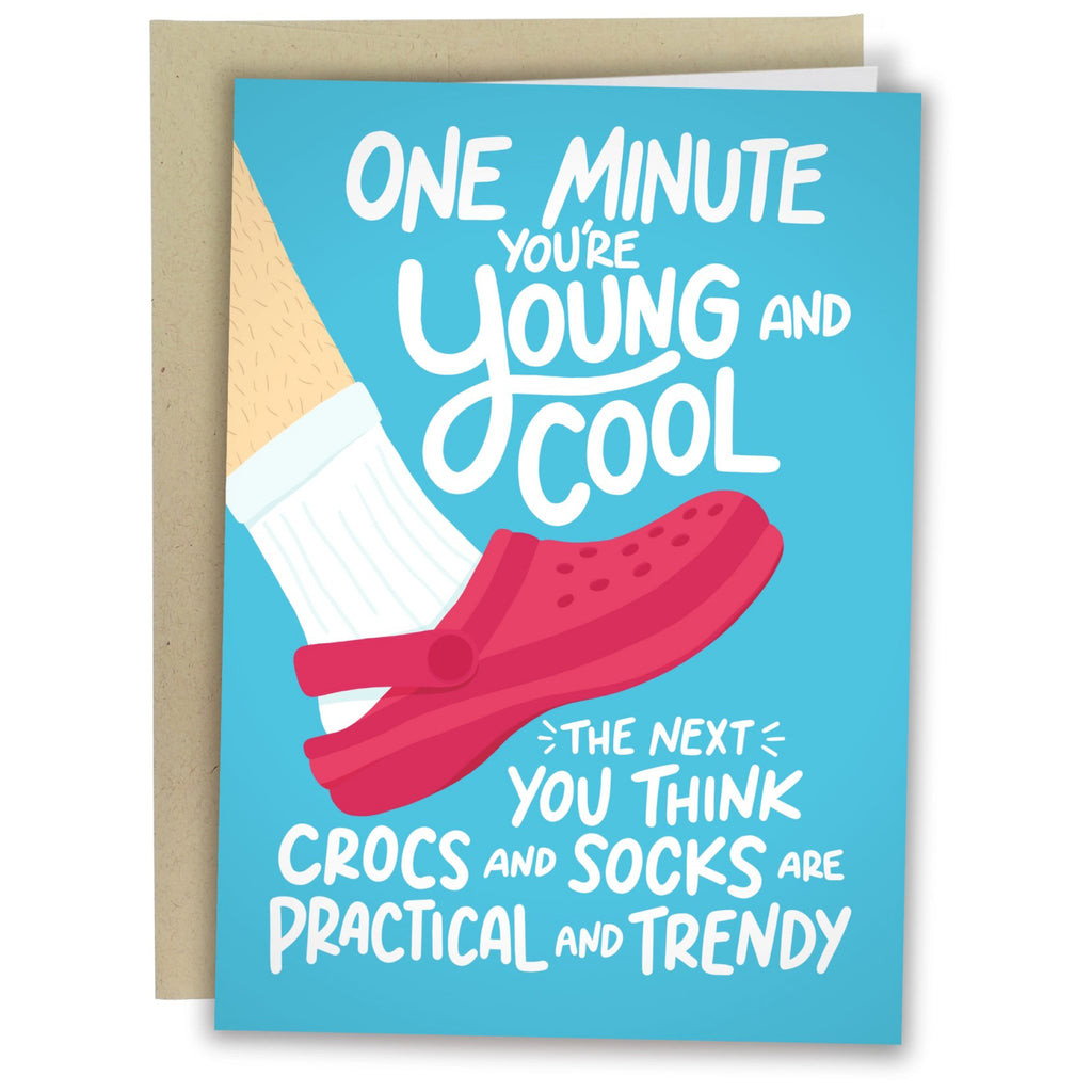 Crocs And Socks Card.