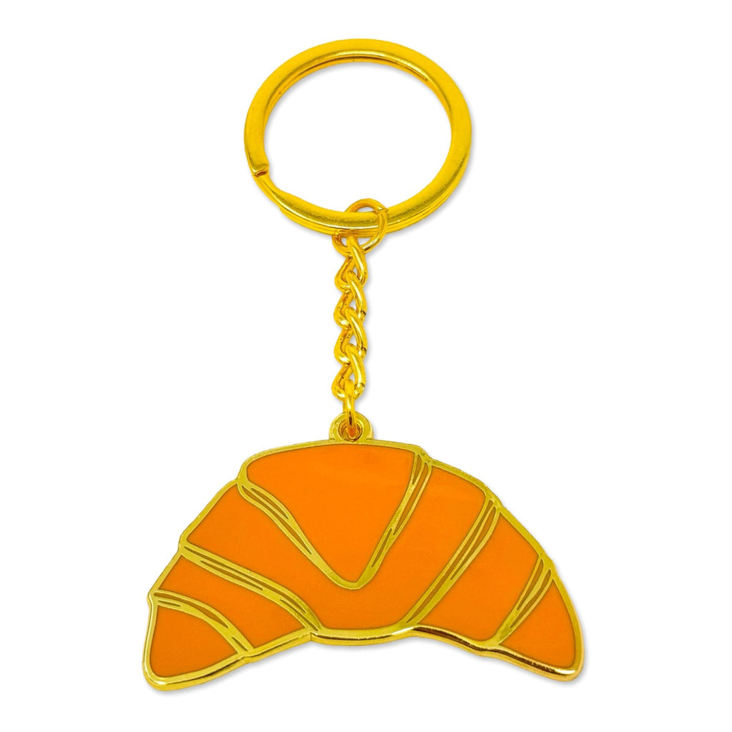 Croissant Enamel Keychain.