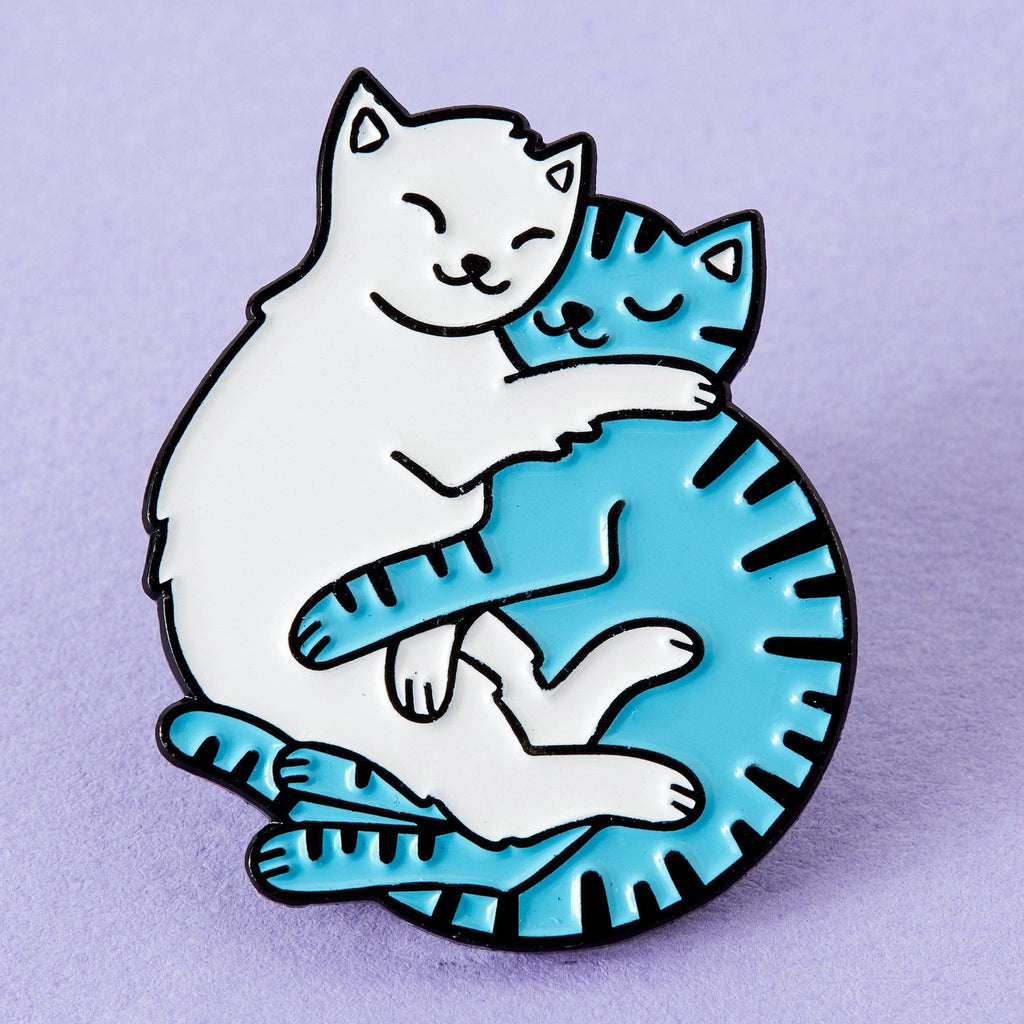 Cuddling Cats Soft Enamel Pin.