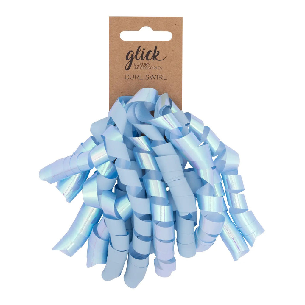 Curl Swirl Bow Baby Blue.