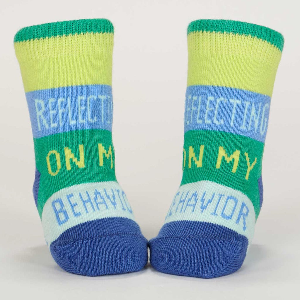 Customer/Behavior Baby Socks - blue/green.
