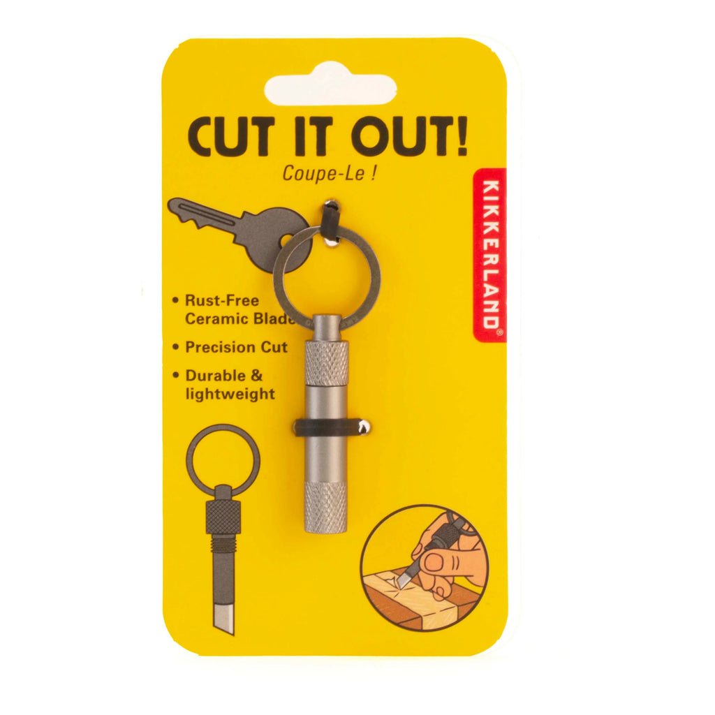 Cut It Out! Key Ring packaging.