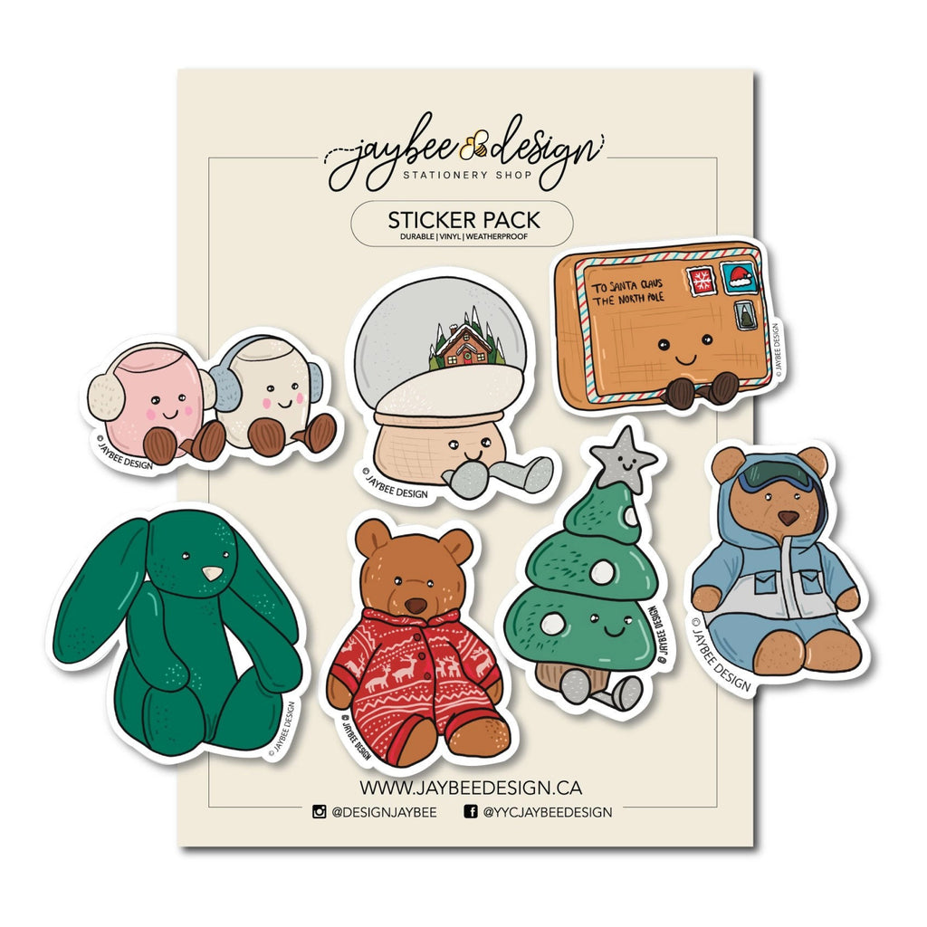 Cute Christmas Vinyl Sticker Pack.