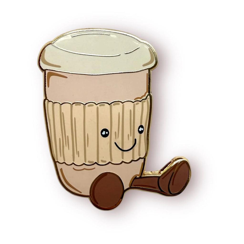 Cute Coffee Enamel Pin.