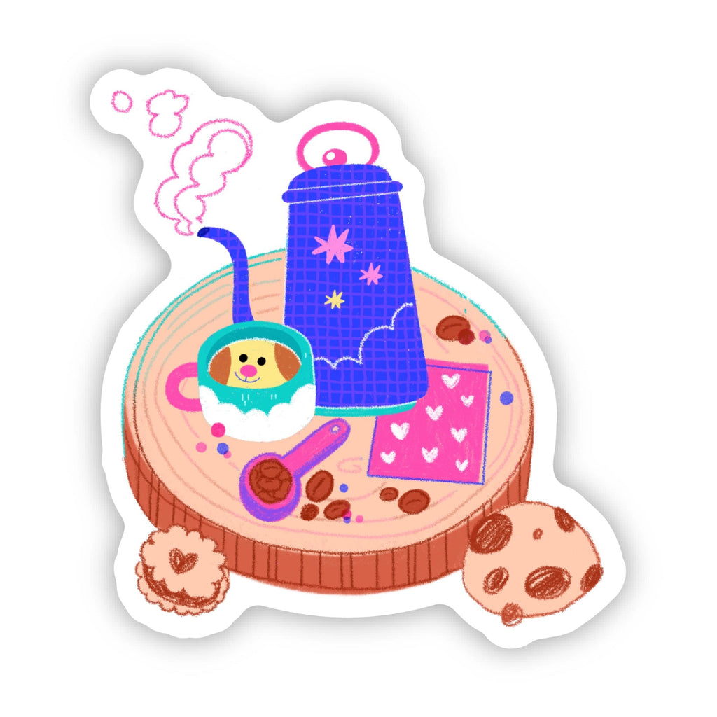 Cute Coffee Time Sticker.