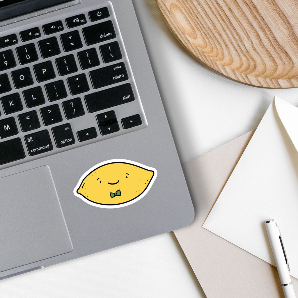 Cute Lemon Sticker on computer.