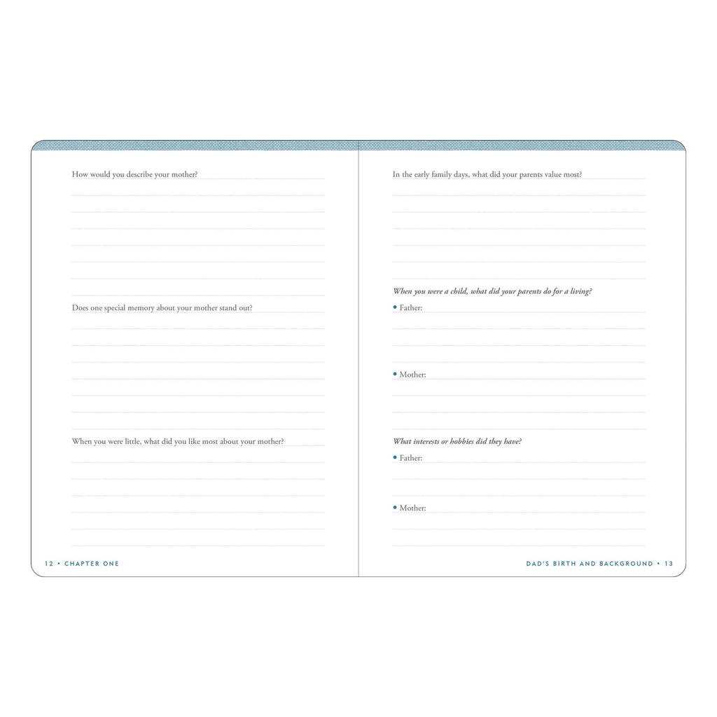 Dad's Story Keepsake Memory Journal - sample spread 3.