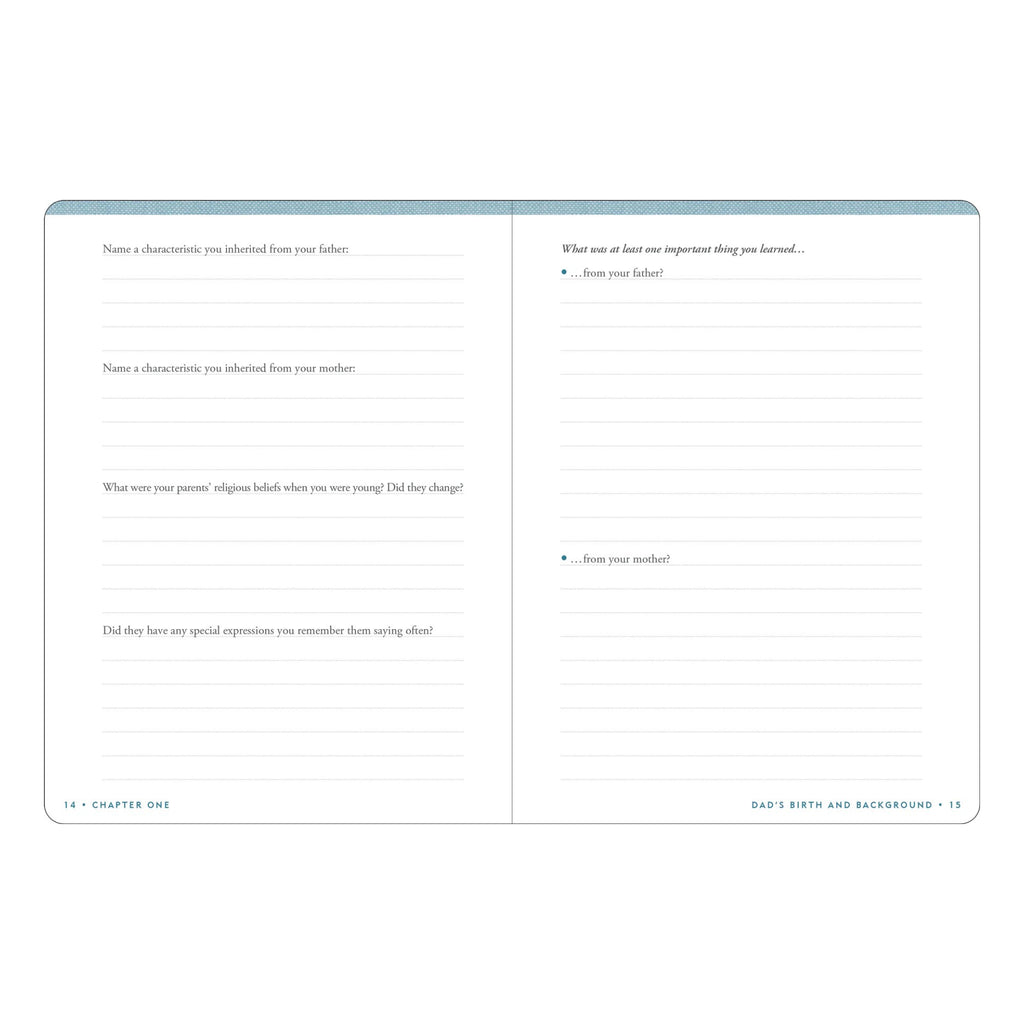 Dad's Story Keepsake Memory Journal - sample spread 4.