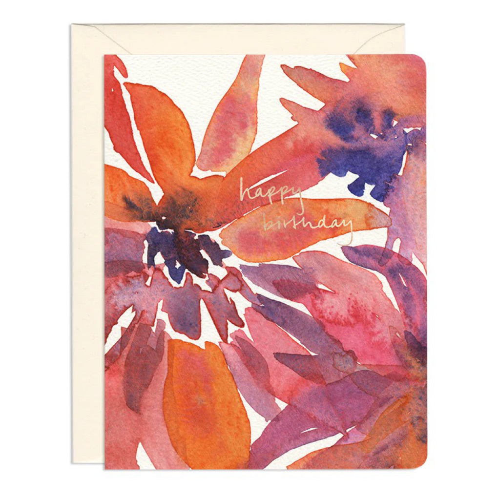 Dahlia Birthday Card.