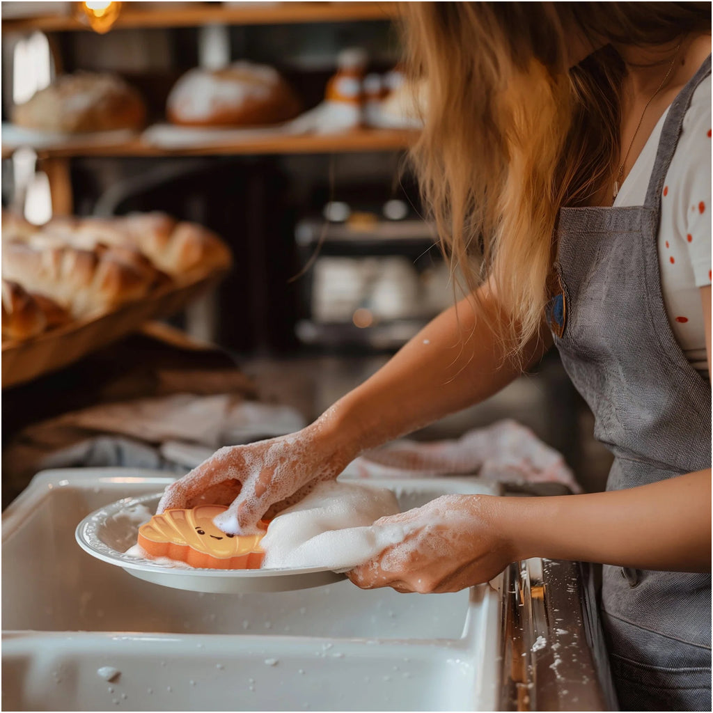 Daily Bread Dish Sponges in use.