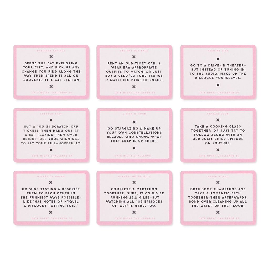 Date Night Challenges sample cards.