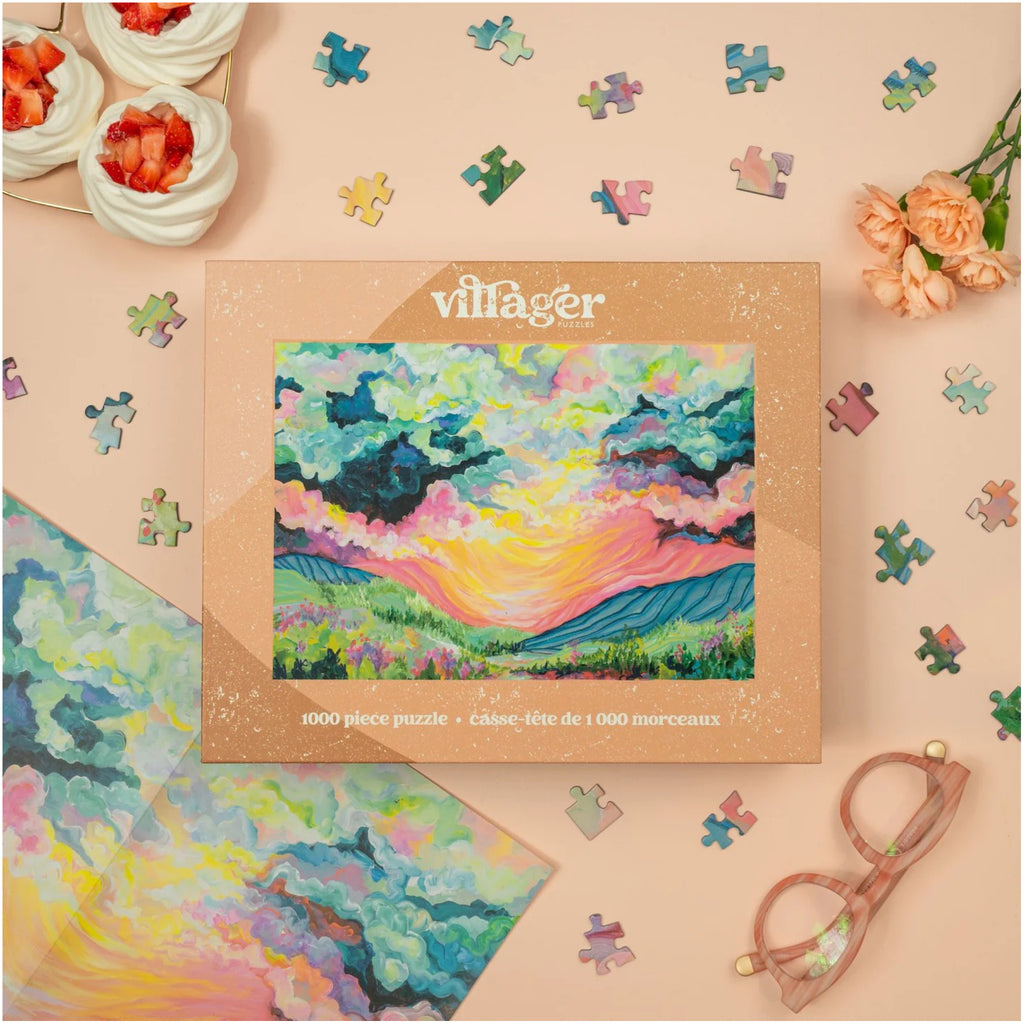Daybreak Puzzle on table.
