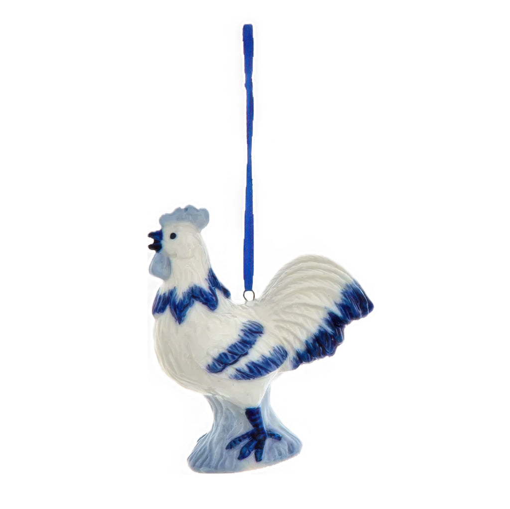 Delft Blue Chicken Ornament 1.