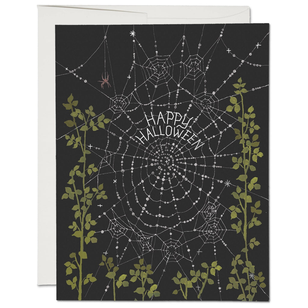 Delicate Spider Web Halloween Card.