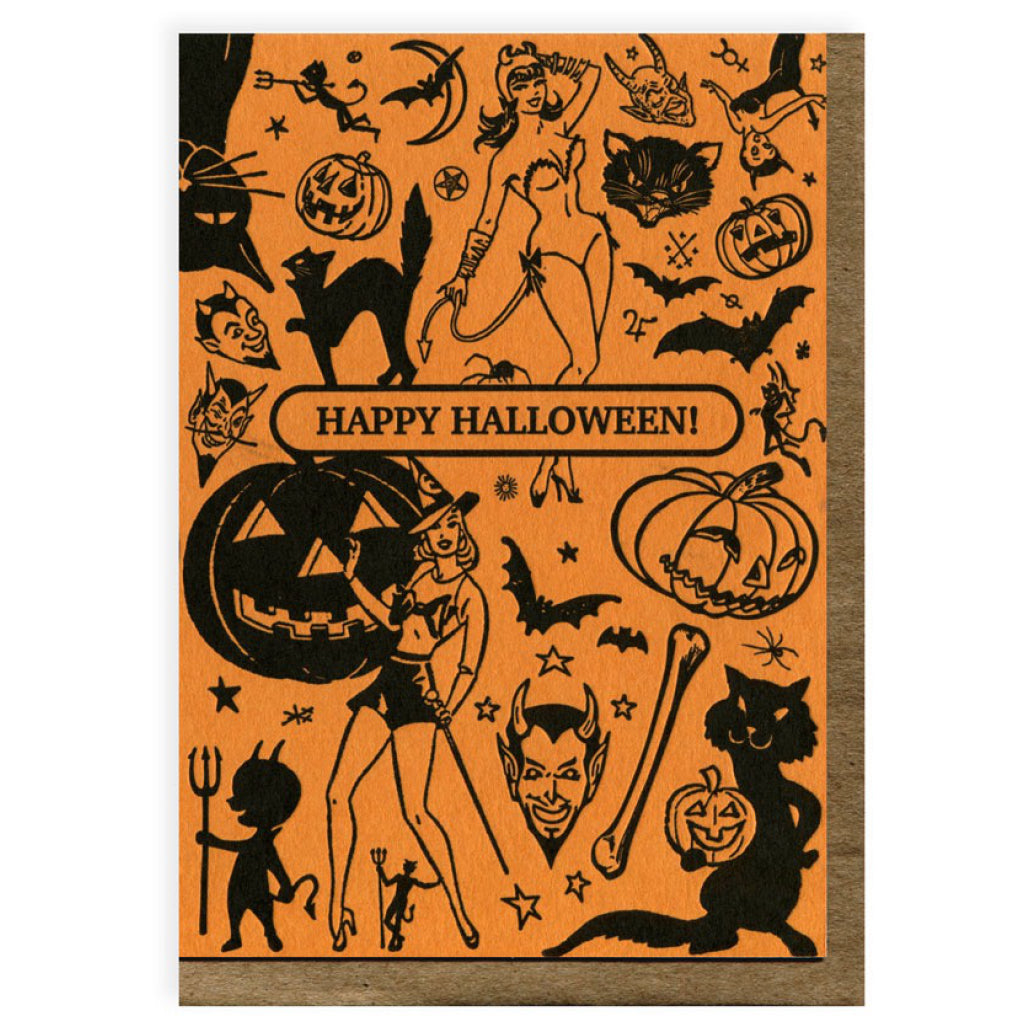 Demons, Pumpkins, Babes Card.