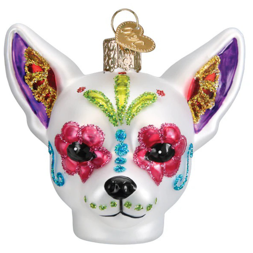 Dia De Los Muertos Dog Ornament.