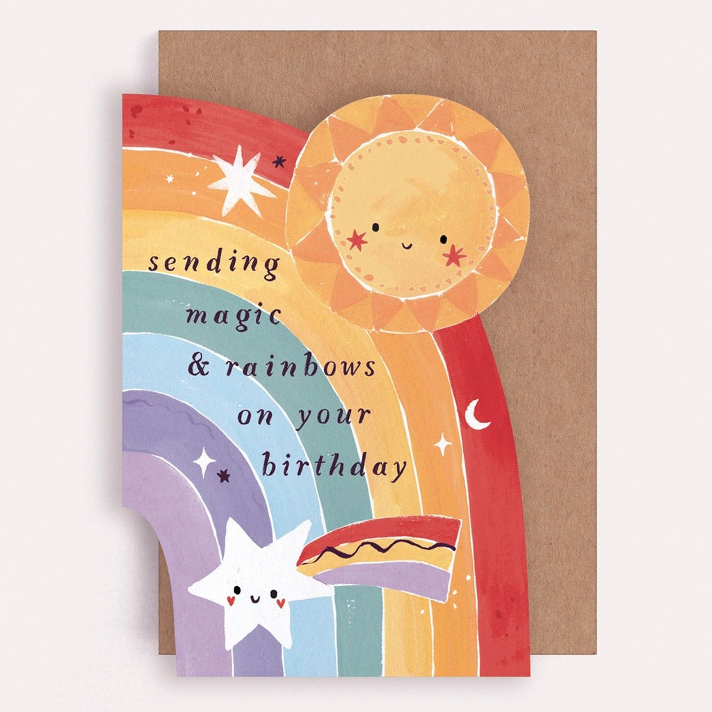 Die-Cut Rainbow Birthday Card.