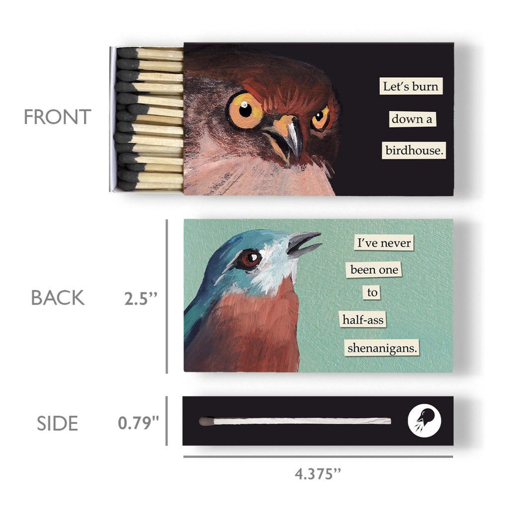 Dimensions of Birdhouse Matchbox.