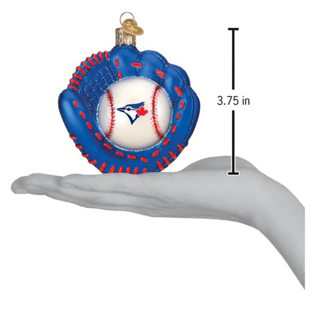 Dimensions of Blue Jays Baseball Mitt Ornament.