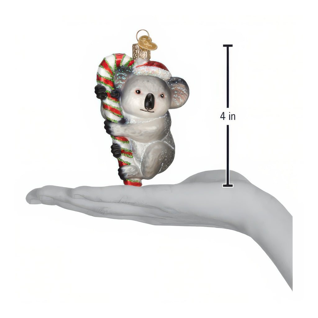 Dimensions of Christmas Koala Ornament.