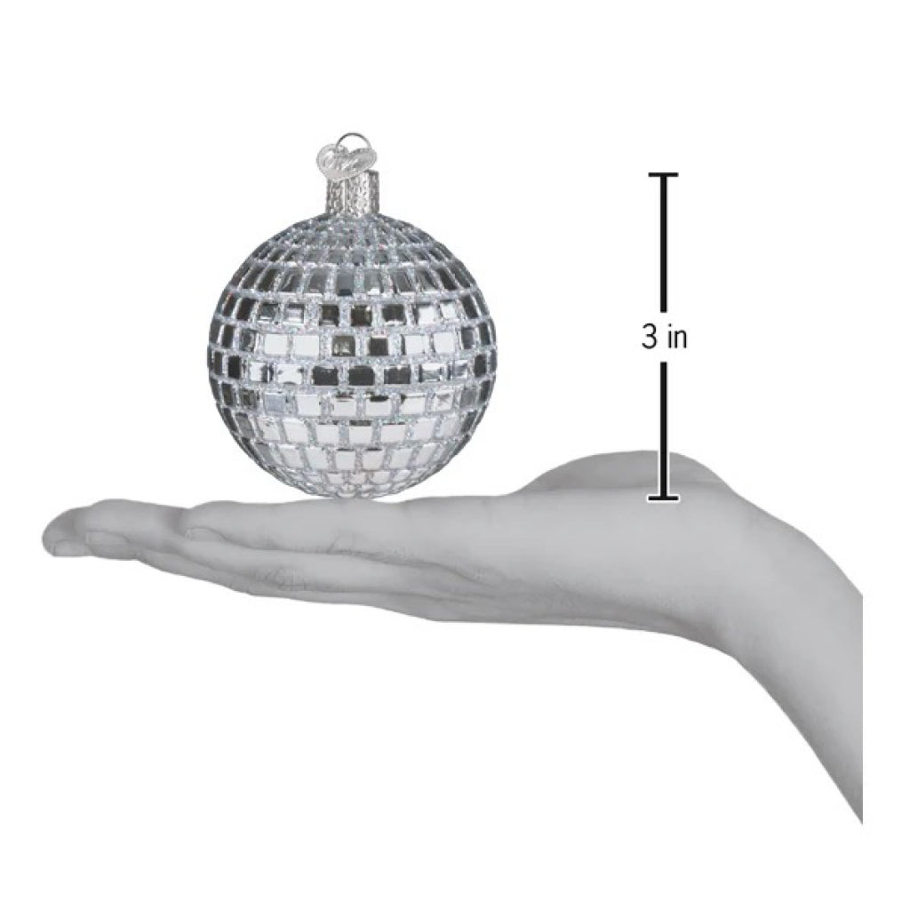 Dimensions of Disco Ball Ornament.