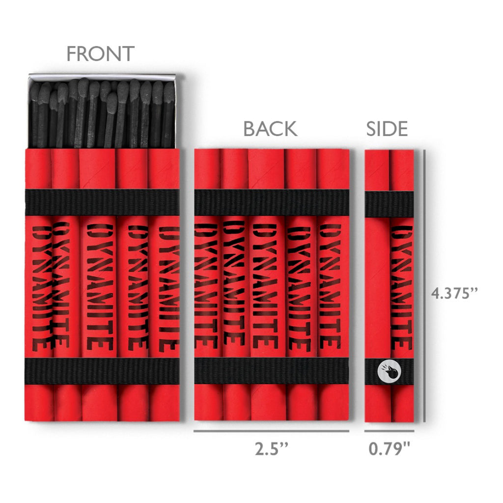 Dimensions of Dynamite Matchbox.