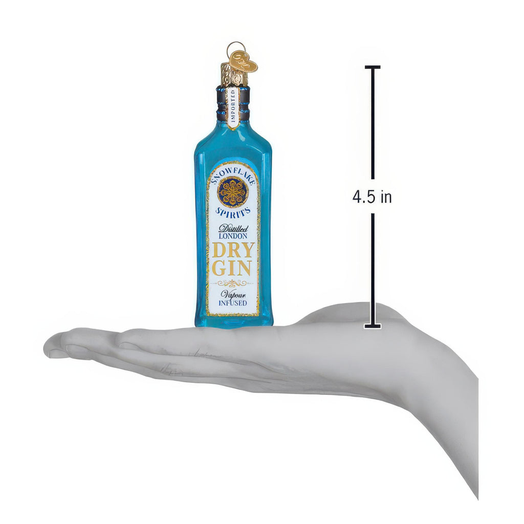 Dimensions of Gin Bottle Ornament.