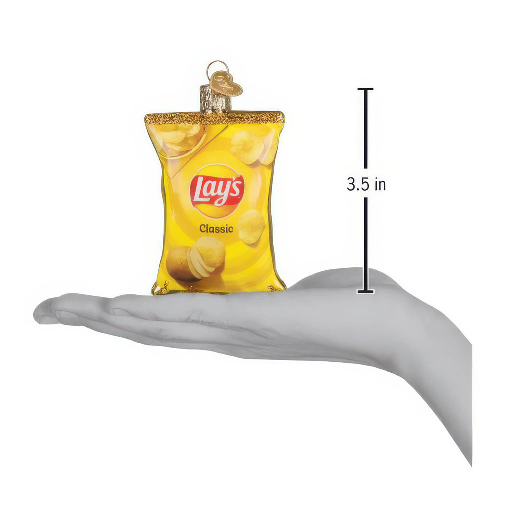 Dimensions of Lay's Classic Chips Ornament.