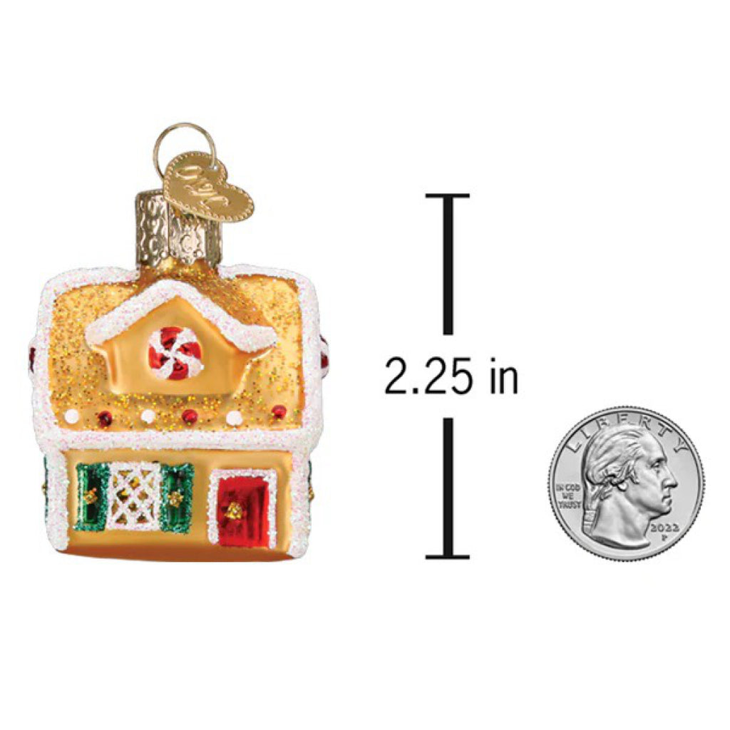 Dimensions of Mini Gingerbread House Ornament.