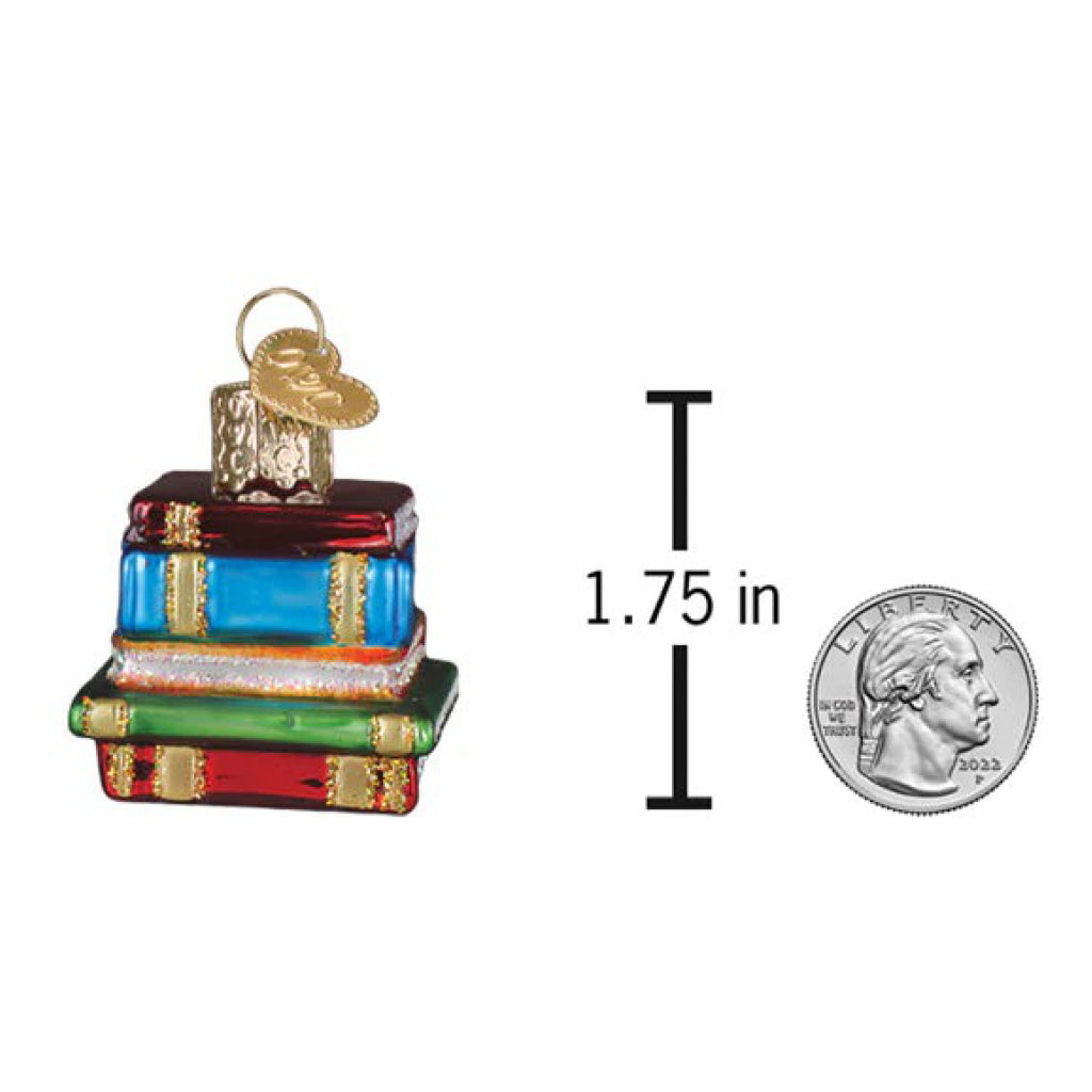 Dimensions of Mini Stack Of Books Ornament.