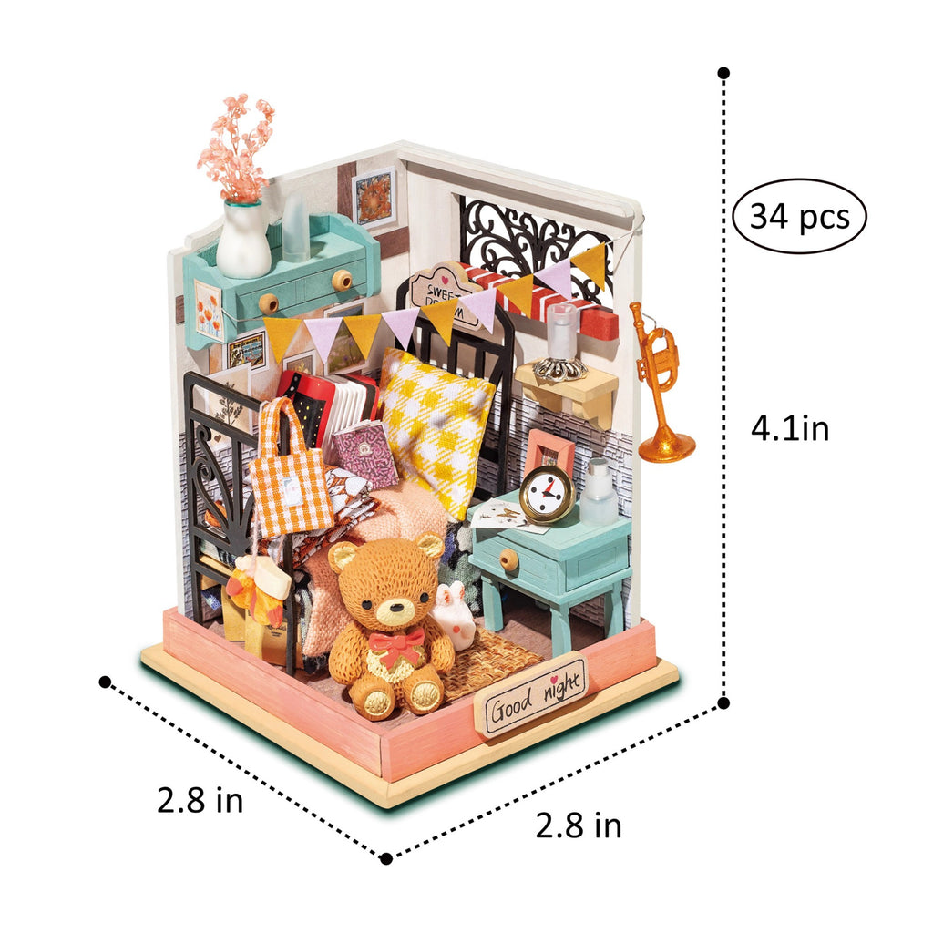 Dimensions of Sweet Dream DIY Miniature House Kit.