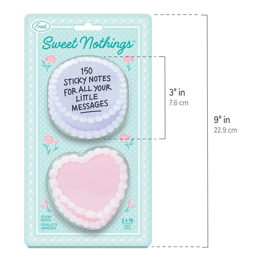 Dimensions of Sweet Nothings Sticky Notes.
