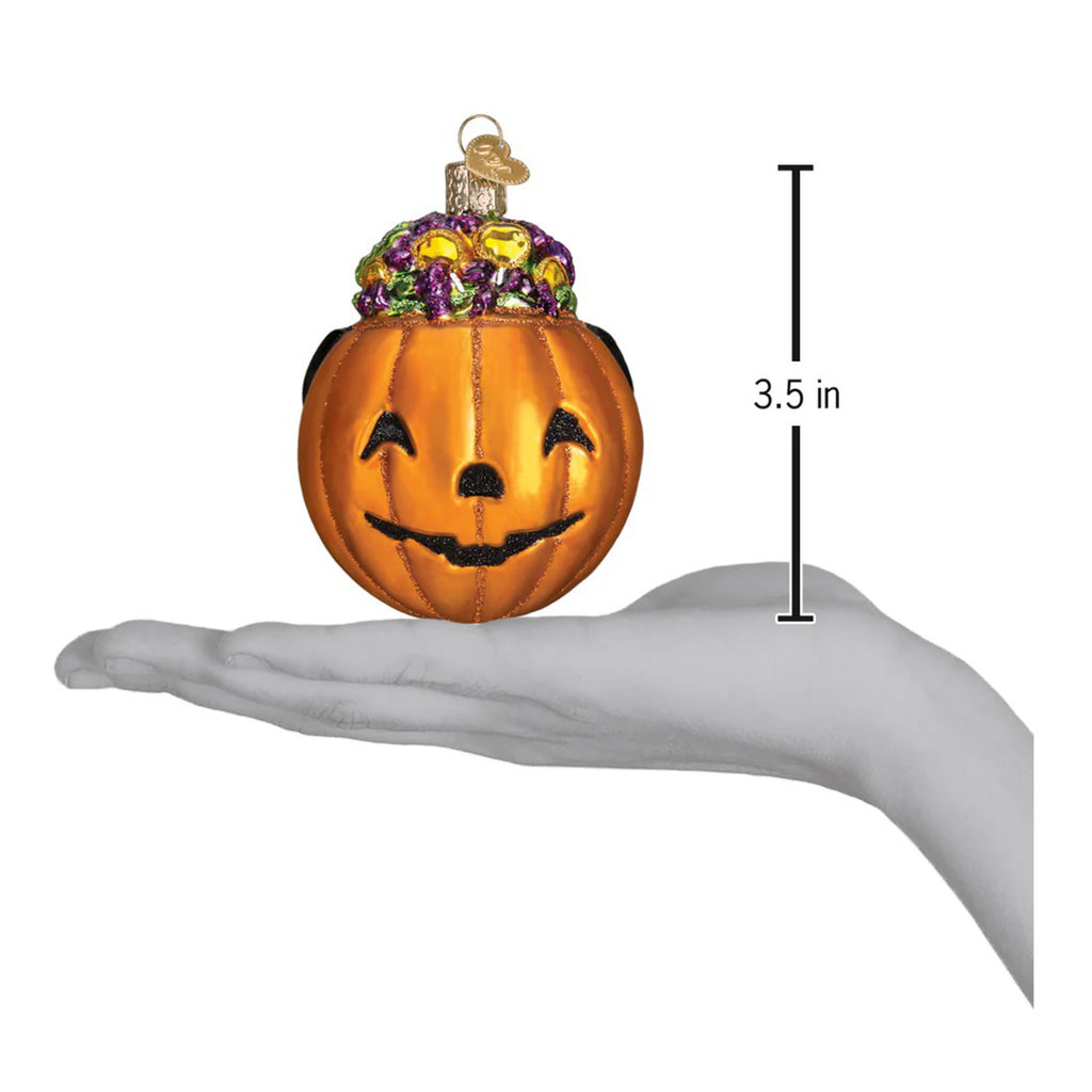 Dimensions of Trick Or Treat Ornament.