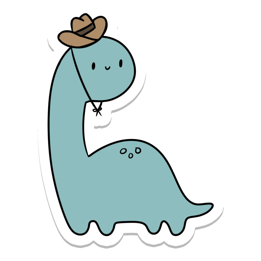 Dino Cowboy Sticker.