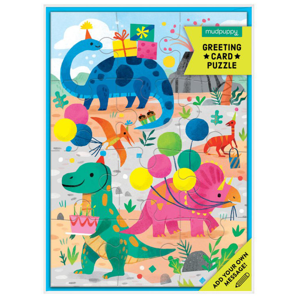 Dino Party Birthday Card Puzzle.