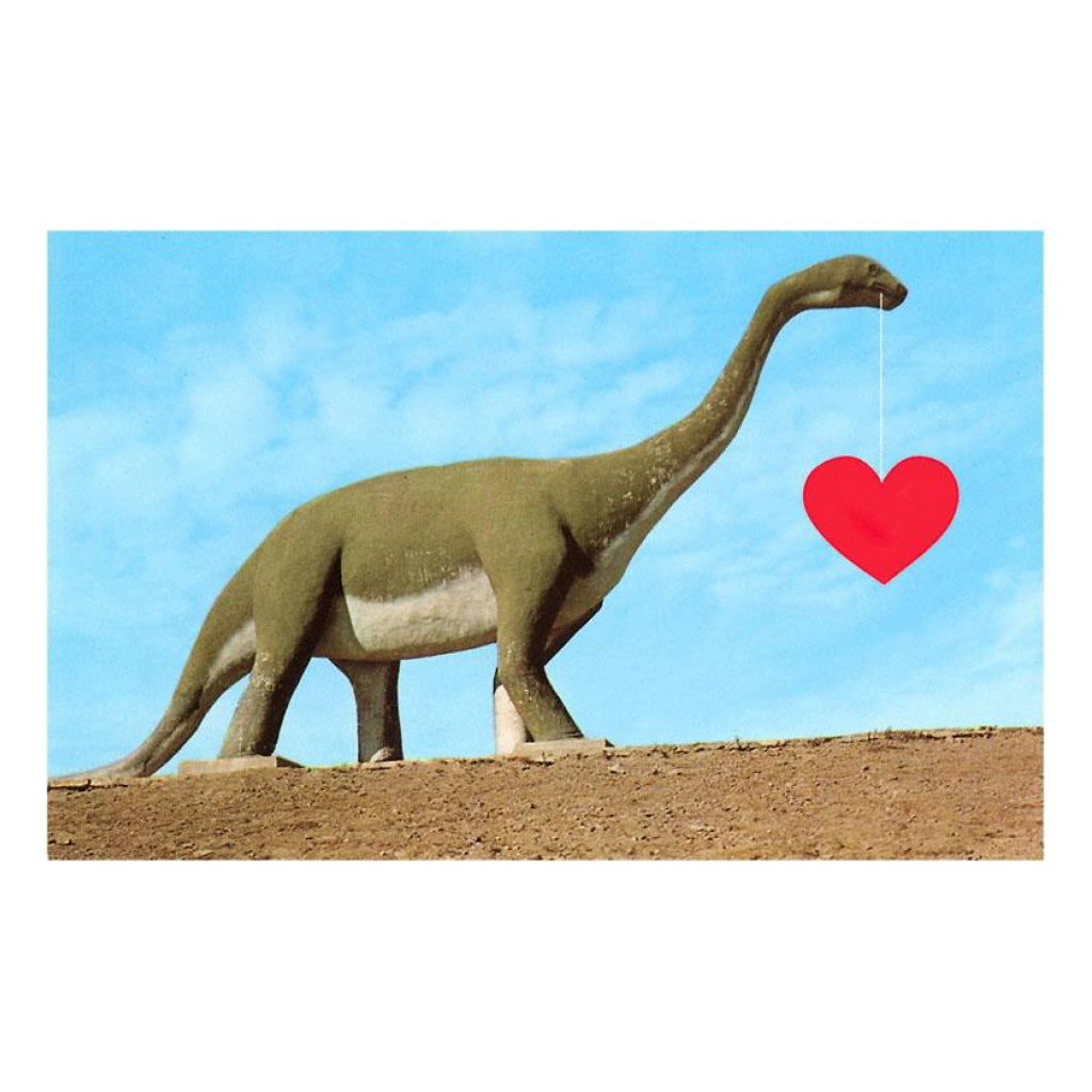 Dinosaur with Heart Vintage Image Postcard.