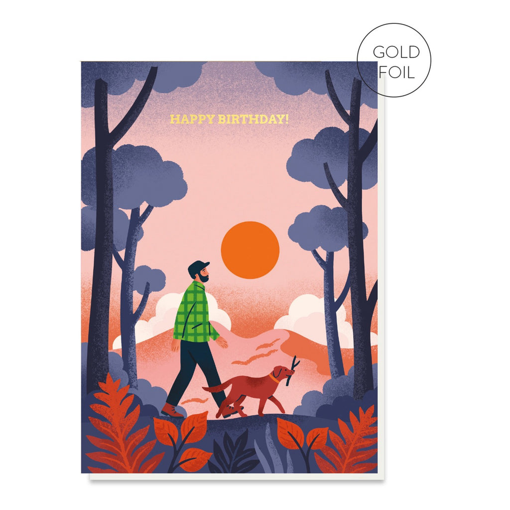 Dog Walker Birthday Card.