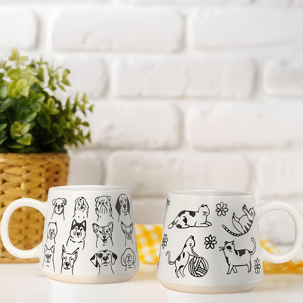 Dogs Oversized Mug on table.