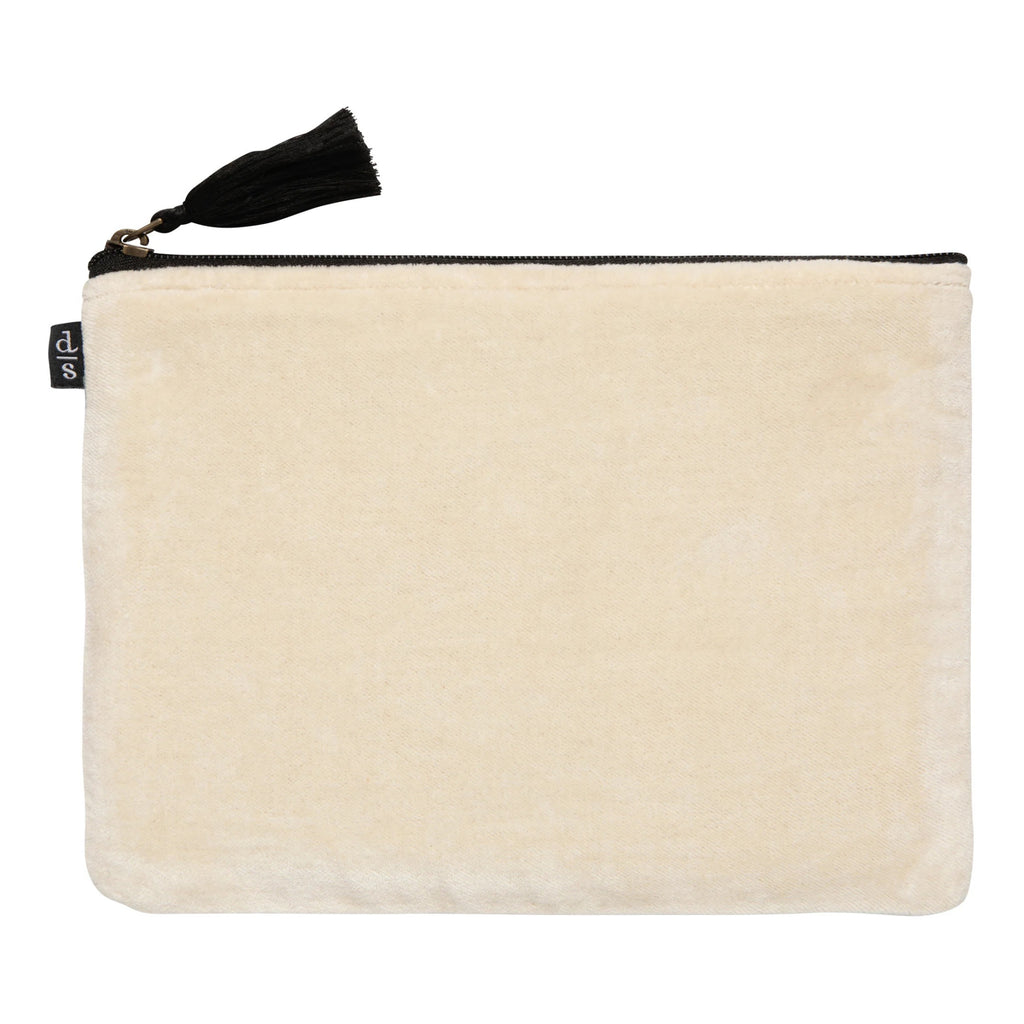 Dogwood Embroidered Flat Pouch back view.