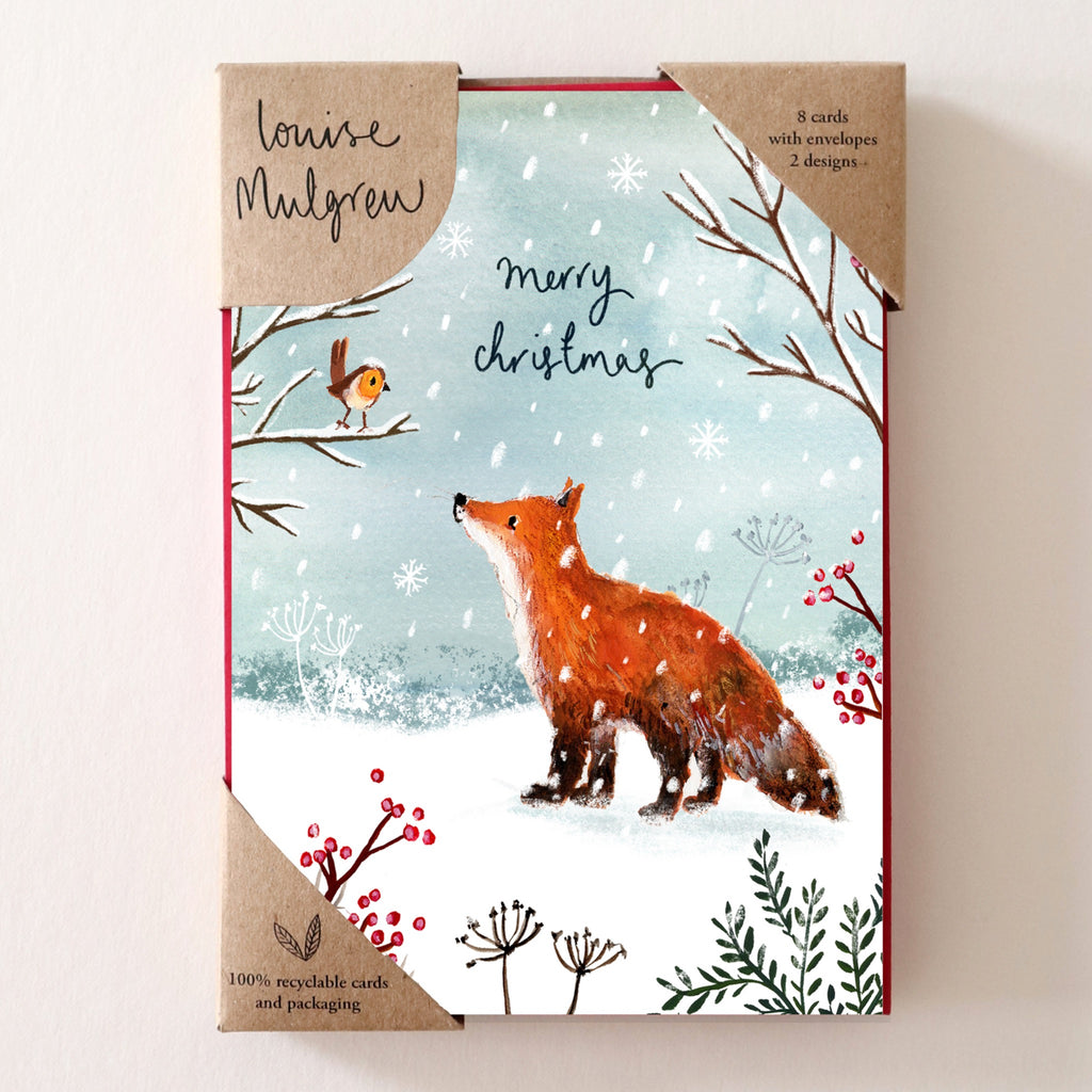 Donkey And Fox Pack Of Christmas Cards.
