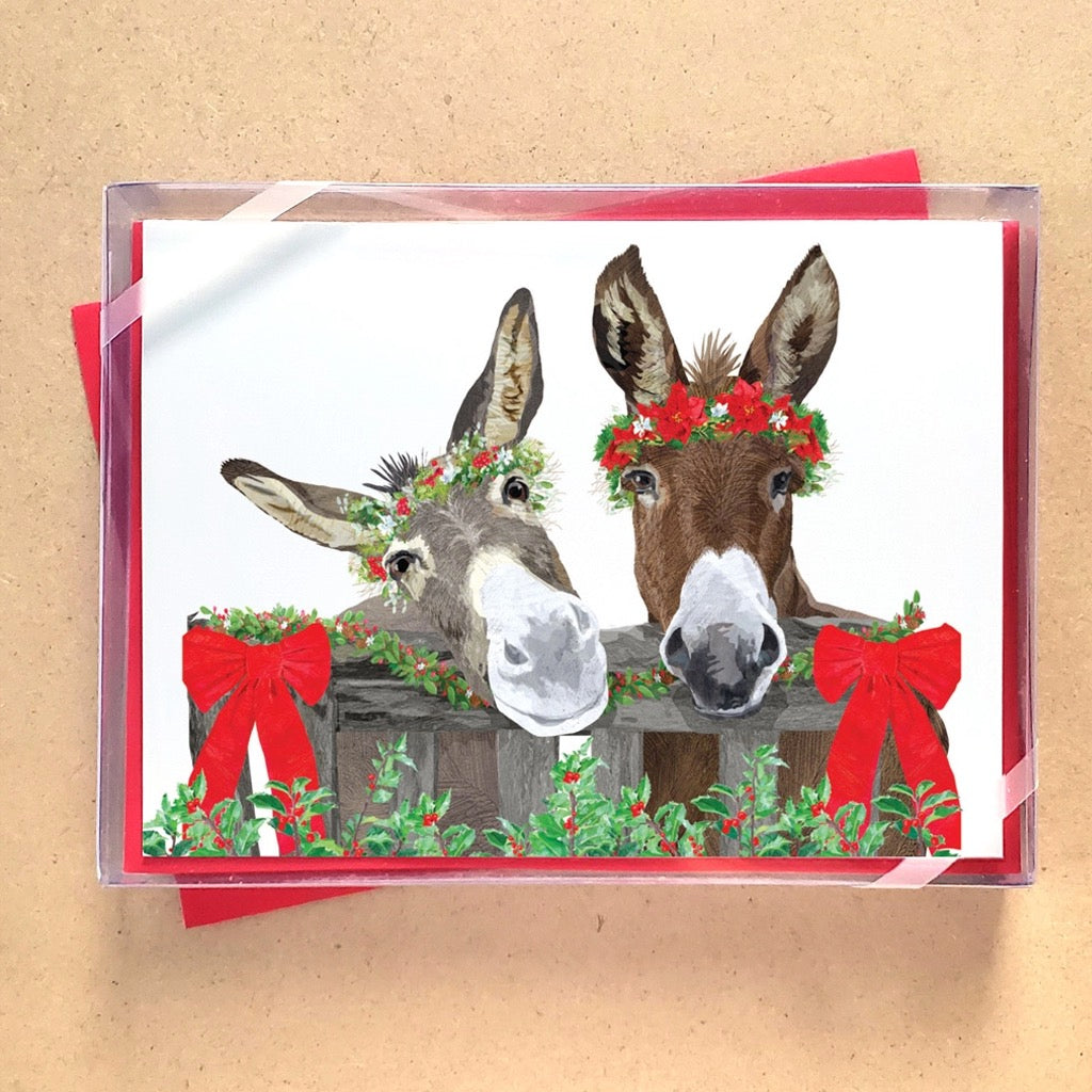 Donkey Boxed Holiday Cards packaging.