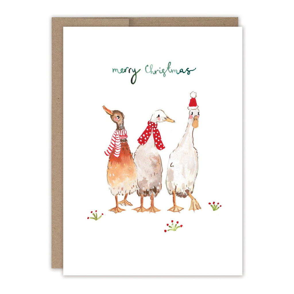 Ducks Merry Christmas Holiday Card.