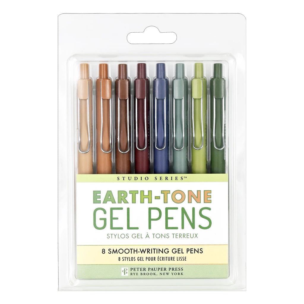 Earth-Tone Gel Pens packaging.