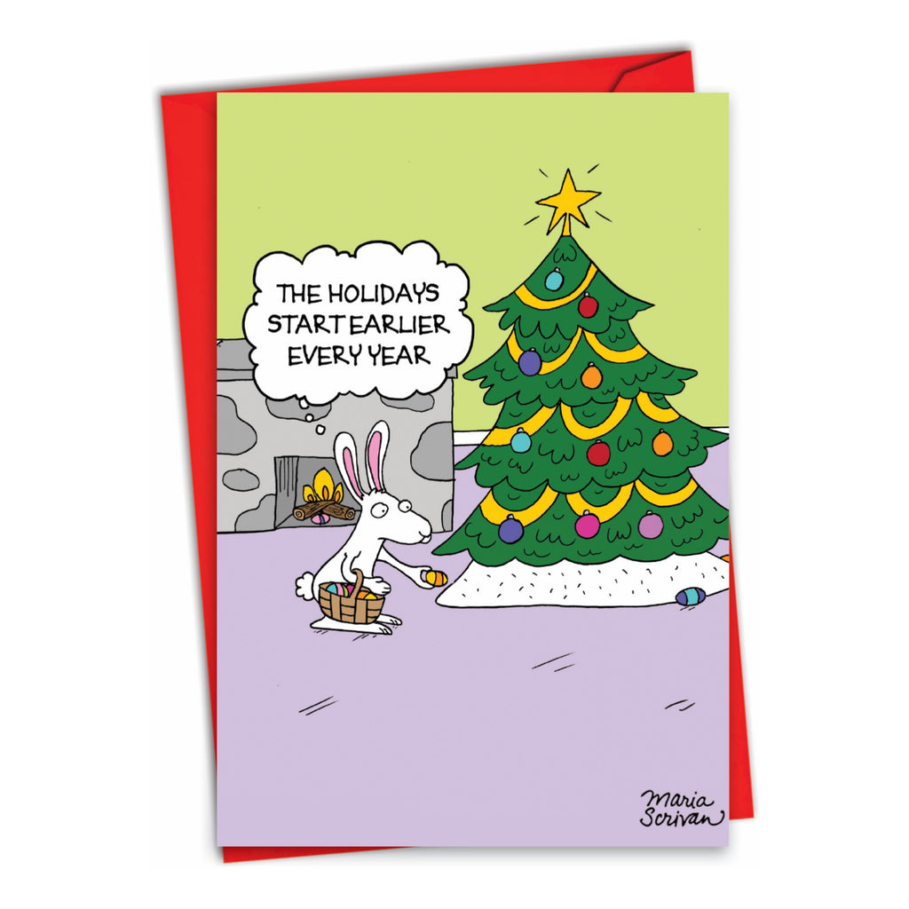 Easter Bunny Christmas Card.