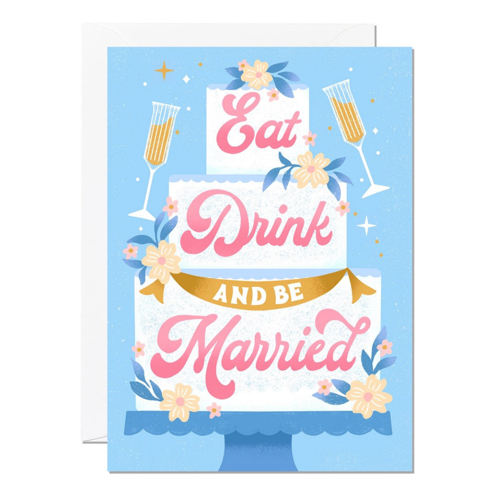 Eat Drink and Be Married Wedding Card.