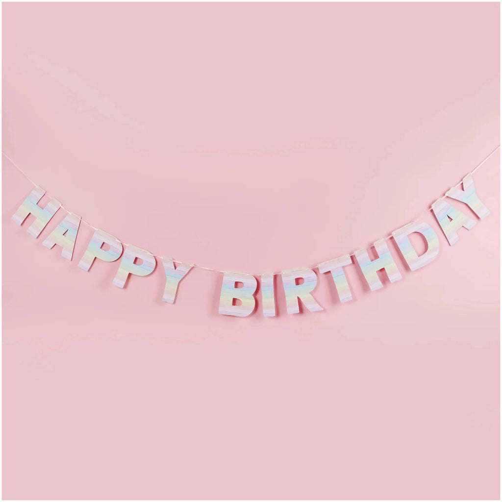 Eco Rainbow Happy Birthday Banner.