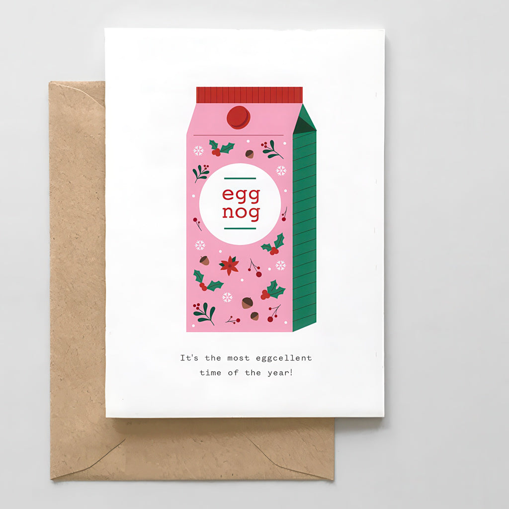 Egg Nog Eggcellent Time Of The Year Card.