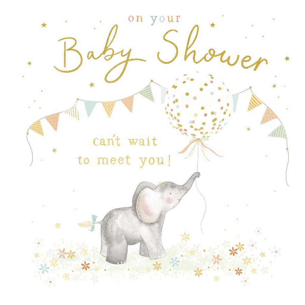 Elephant Baby Shower Card Ling Design