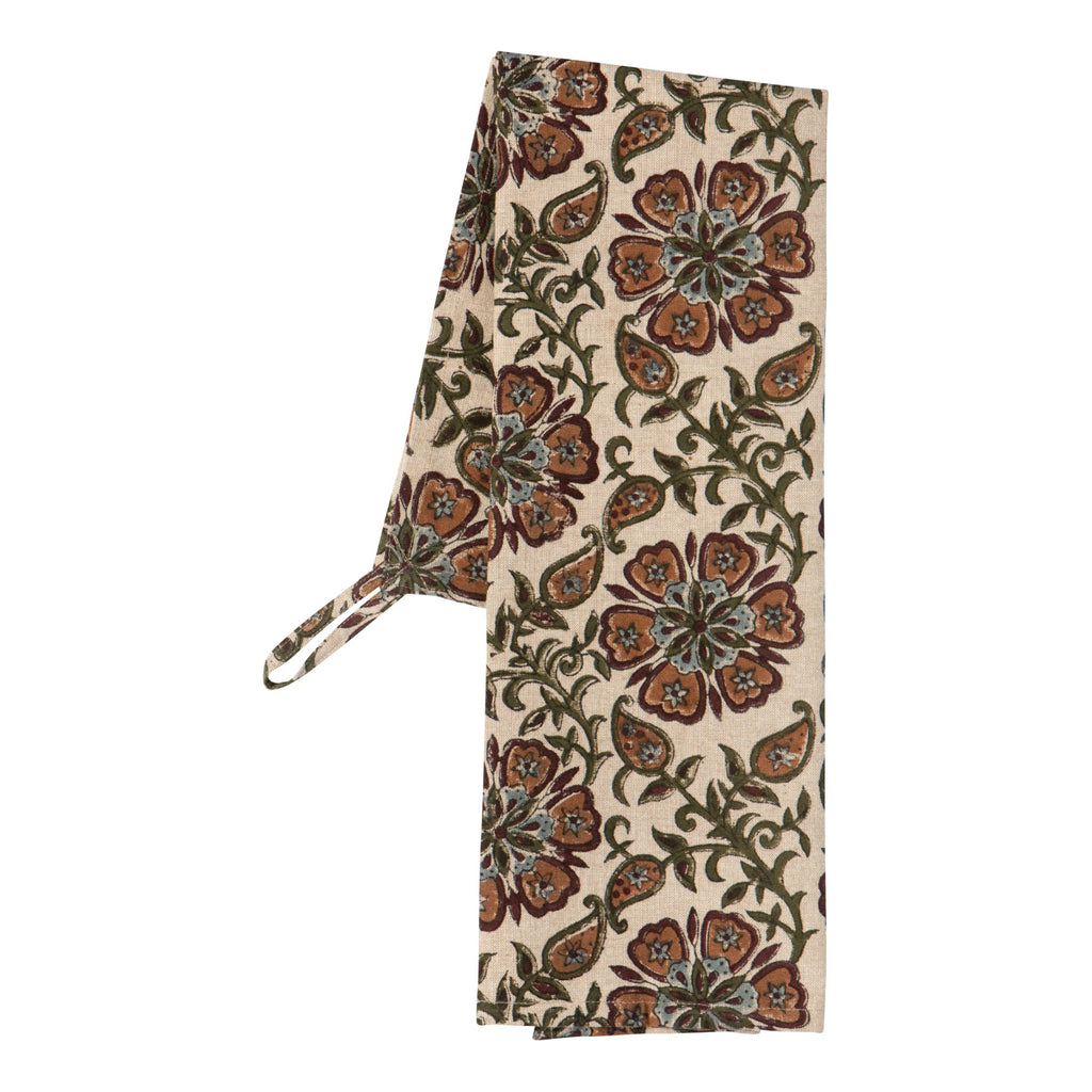 Elysian Block Print Dishtowel folded.