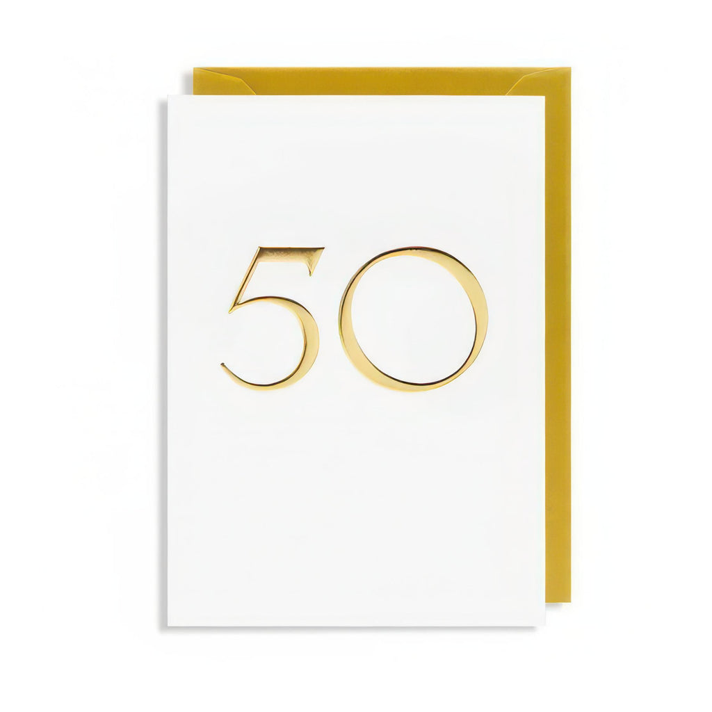 Embossed Gold 50 Card | Lagom Design – Outer Layer